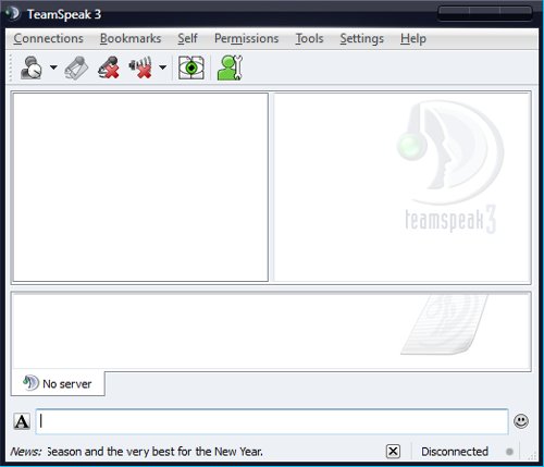 Fereastra programului TeamSpeak