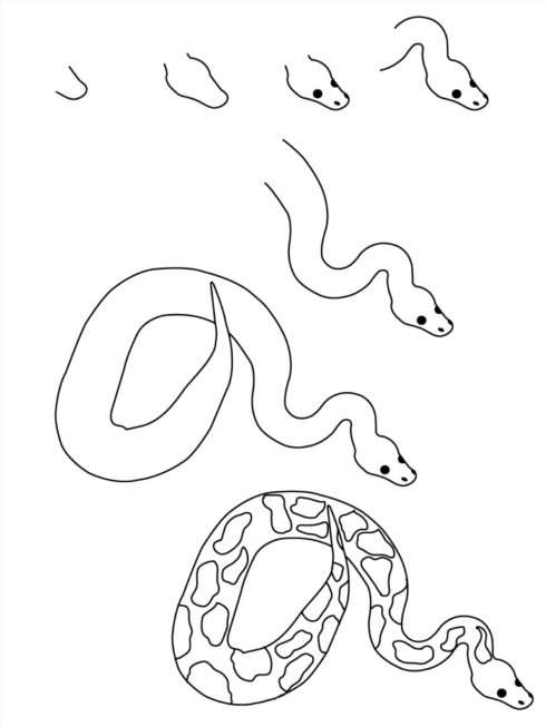 Cum de a desena un șarpe?